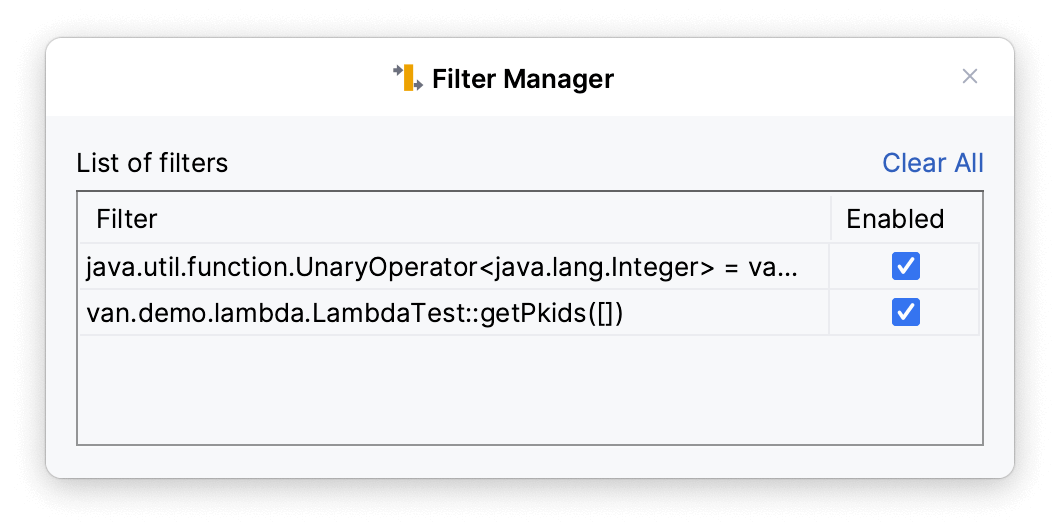 Filter manager